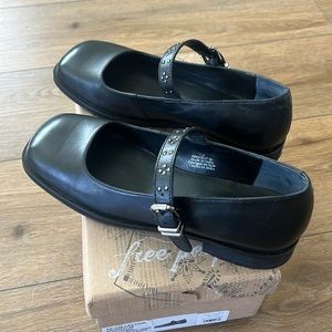 Free People Rumor Mary Jane Shoes 7.5 Black
